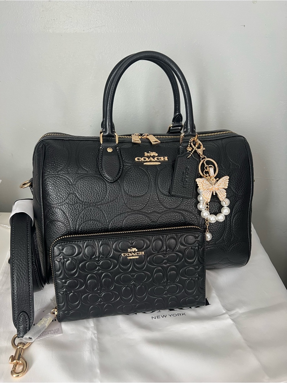Coach Large Rowan Satchel In Signature Leather With Wallet